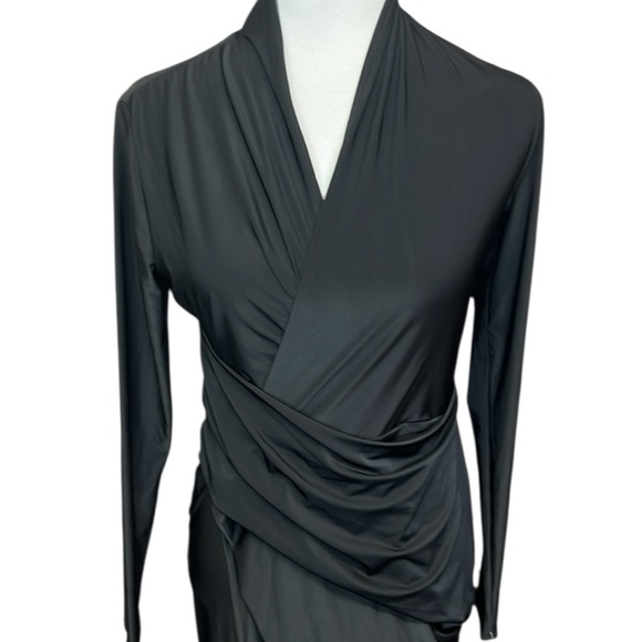 Rachel Roy Elegant Black Wrap Design Dress - Picture 3 of 8